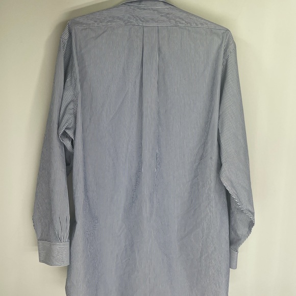 Brooks Brothers Pinstripe Blue White Button Down Shirt - Picture 6 of 8